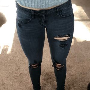 American Eagle Outfitters Black Ripped Jeans